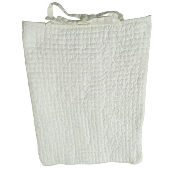 Pottery Barn Pickstitch Standard White Pillow Cover with Ties Farmhouse Bohemian - Picture 2 of 8